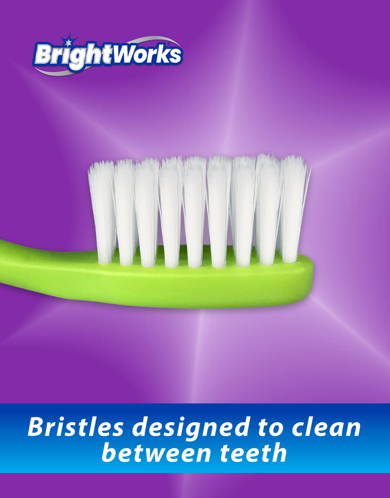 Brightworks Dazzling Clean Manual Toothbrush Soft Bristles 2 count