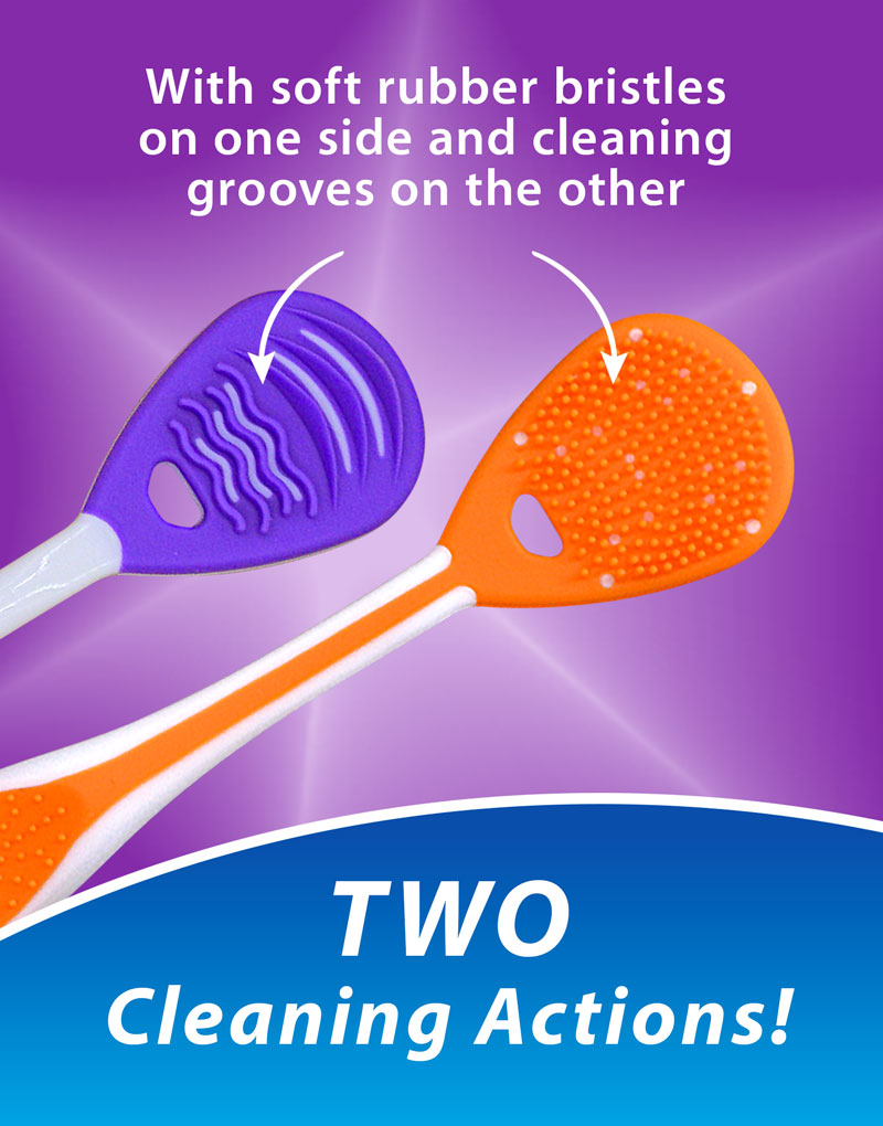 Tongue Cleaner with Dual-Action Cleaning - 1 Count