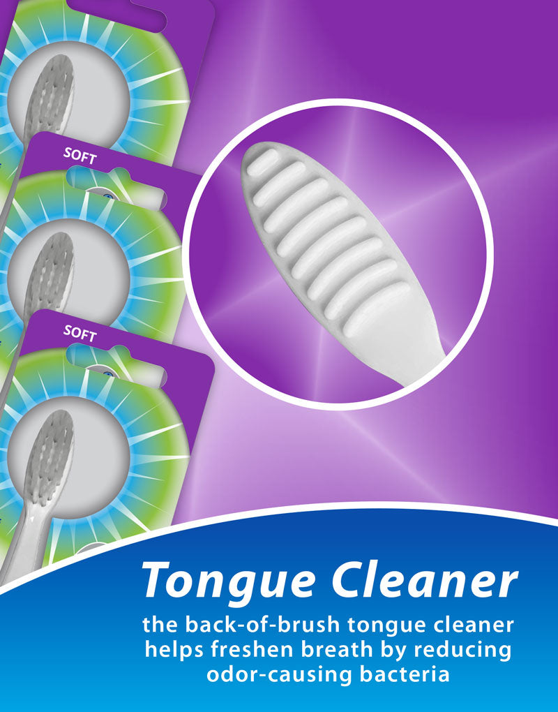 Folding Travel Toothbrush, with Tongue Cleaner - 2 Count