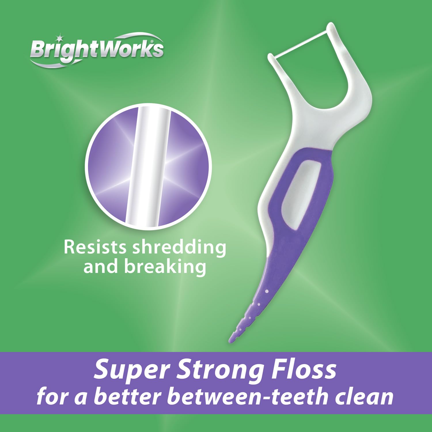 Brightworks PFAS-Free Mint Braces Flossers with Soft Toothpick 180ct