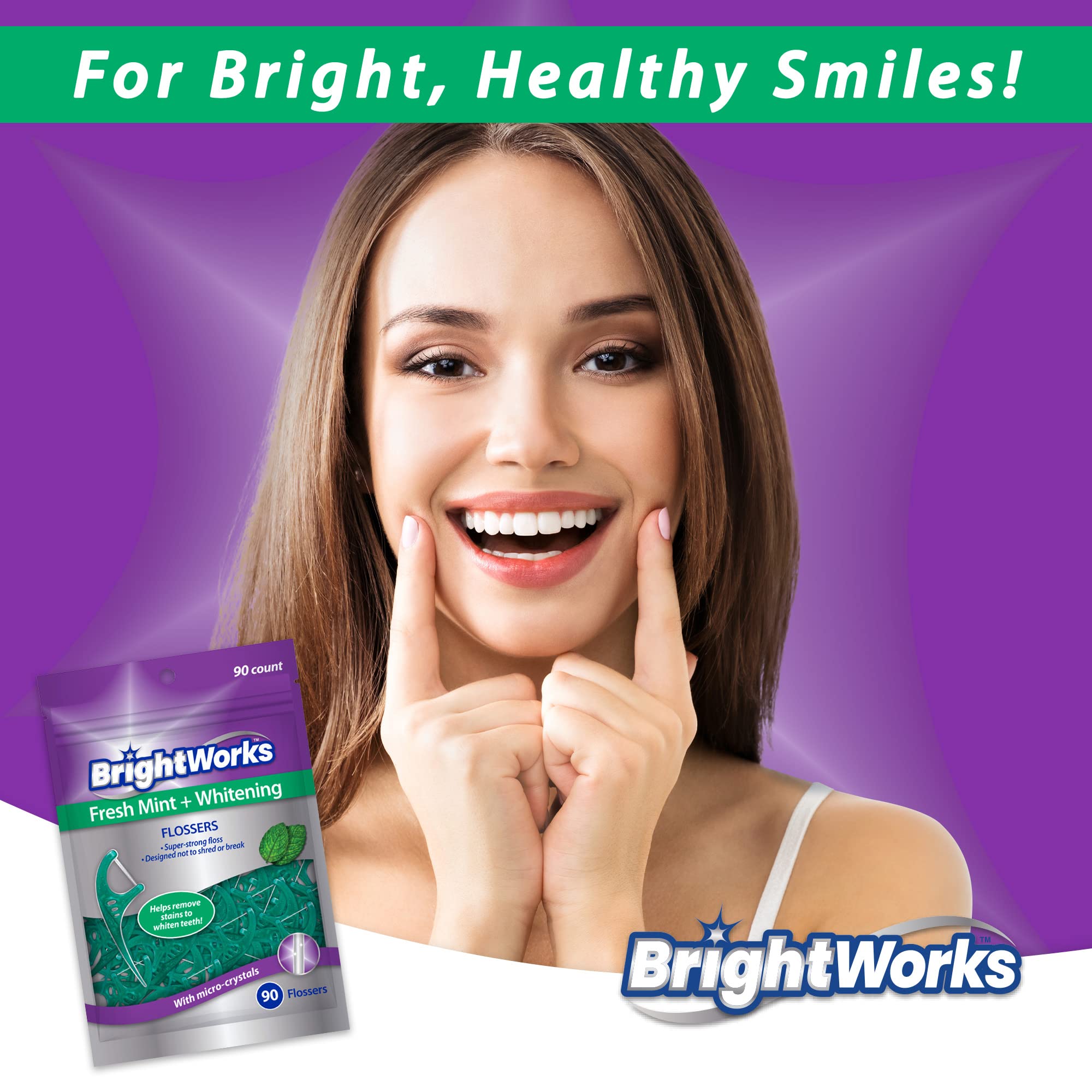 270 Piece Fresh Mint Whitening Dental Flossers with Super-Strong Floss for Adults