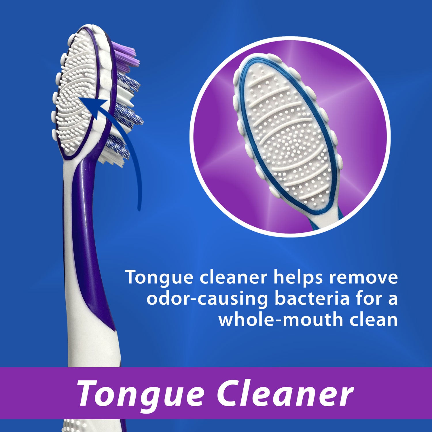 BrightWorks Sonic Battery Toothbrush Soft Bristles Tongue Cleaner - 2 Packs