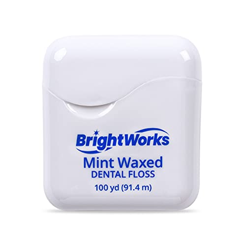 BrightWorks Dental Floss Mint Waxed - 100 Yards (Pack of 4)