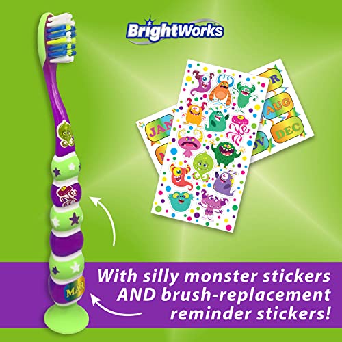 BrightWorks Kids’ Toothbrushes 10 Piece - Suction Cup Base Soft bristles