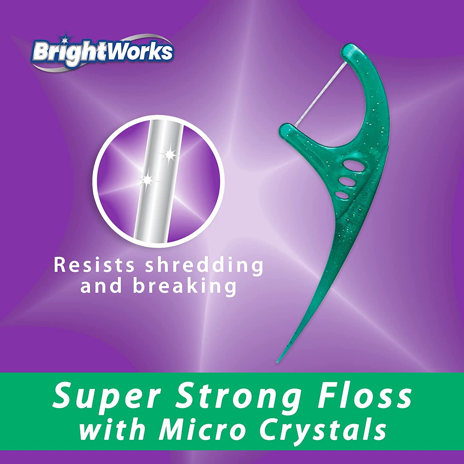 Brightworks Fresh Mint Whitening Dental Flossers - 270 Count