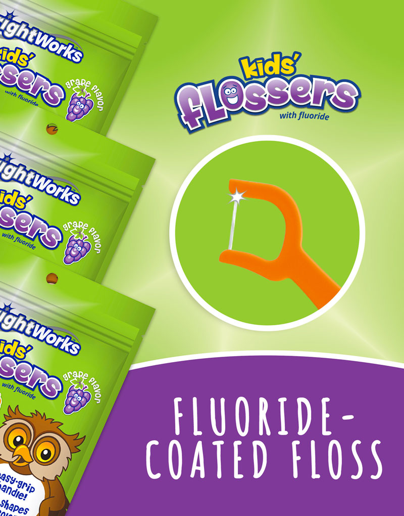 Kids' Flossers with Grape Flavor for Ages 4+ - 75 Count