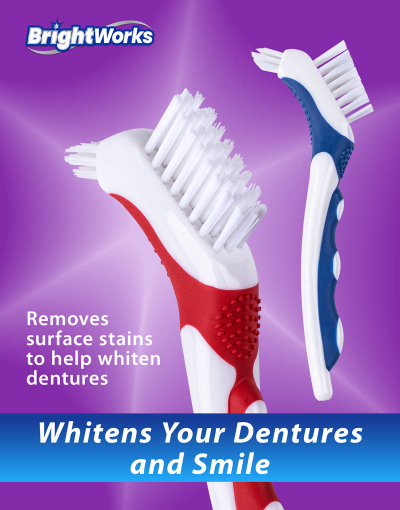 Denture Brush with Dual-Action Brush Head - 1 Count